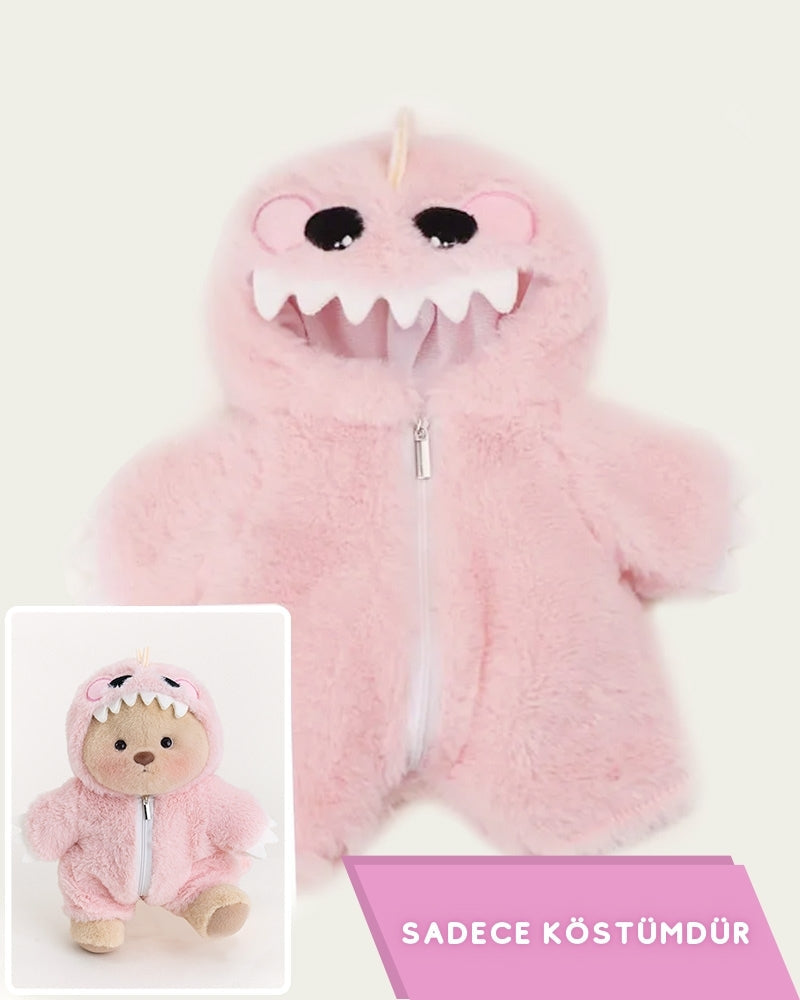 CandyClasp Pink Furry Dino Puffy Costume